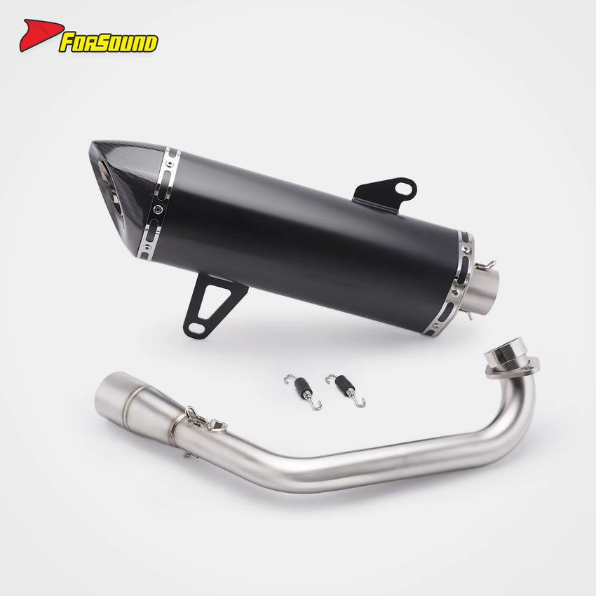 New Yamaha XMAX Black Stainless Steel Carbon Fiber Full System Exhaust Retrofit Tip Matte Front-Mid Section Urban Commuting