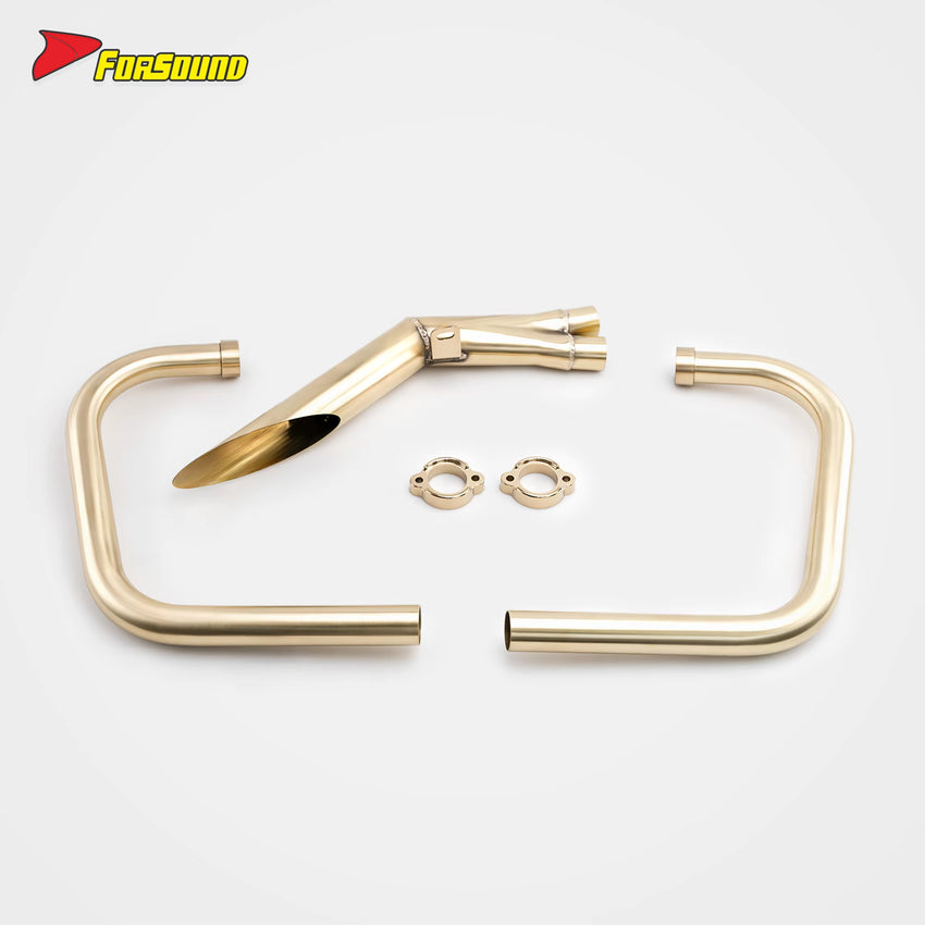 For SUZUKI GS400 FIT 1976-1979 Oblique Barrel Vintage Copper Exhaust Pipe Motorcycle FULL Exhaust System OEM Custom Exhaust Pipe