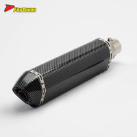 New RS Original Modified Universal Stainless Steel Exhaust Pipe Water Transfer Printing Extended Hexagonal Single Hole Tail