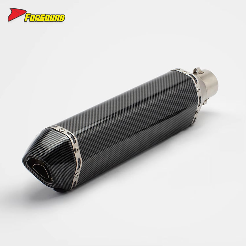 New RS Original Modified Universal Stainless Steel Exhaust Pipe Water Transfer Printing Extended Hexagonal Single Hole Tail