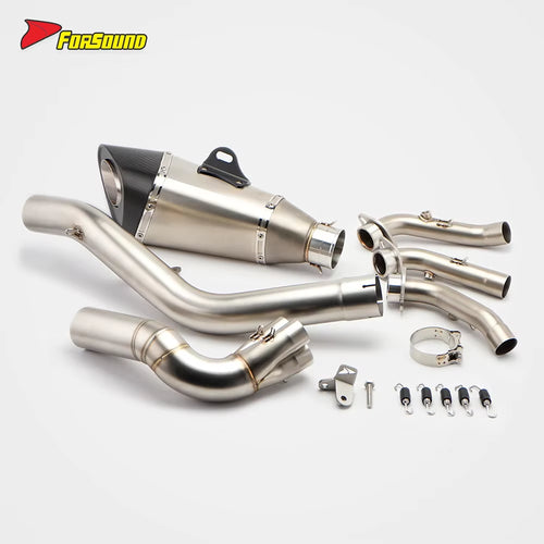 For ZONTES 703RR 2023+ 4-Into-1 Header Side Full-System R11 Style Zontes 703Rr Exhaust Supersport Track Racing High-Flow Design