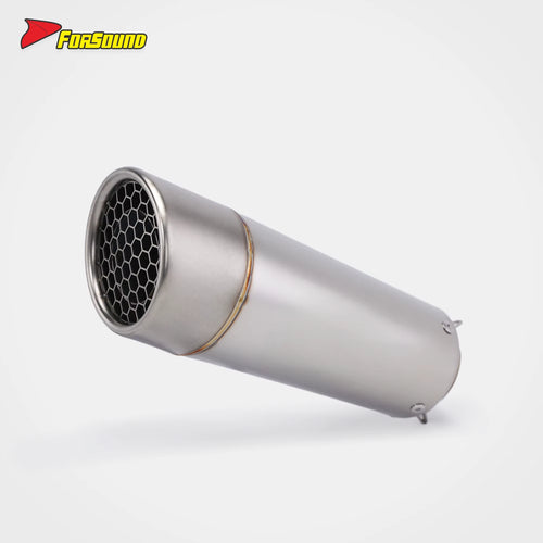New Universal FORSOUND 51Mm Stainless Steel Spark Grid-O Exhaust Racing Slip-On Muffler Aggressive Sound Horsepower Boost Fits