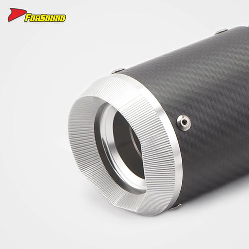 RS Original 51Mm End Can Universal Stainless Steel Black Mouth Multilateral Motorcycle Exhaust Pipe Retrofit/Upgrade for Can
