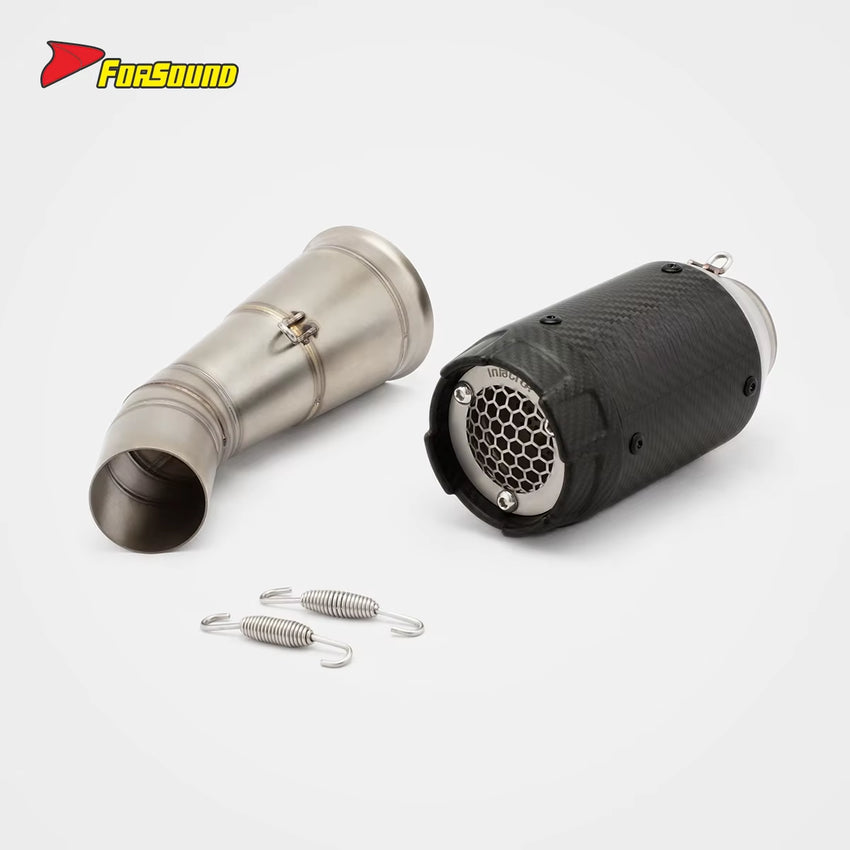 For ZONTES 703RR Fit 2023-2025 Carbon Fiber Performance Straight-Through Down-Exit Exhaust Kit Supersport Racing GP. Style OEM