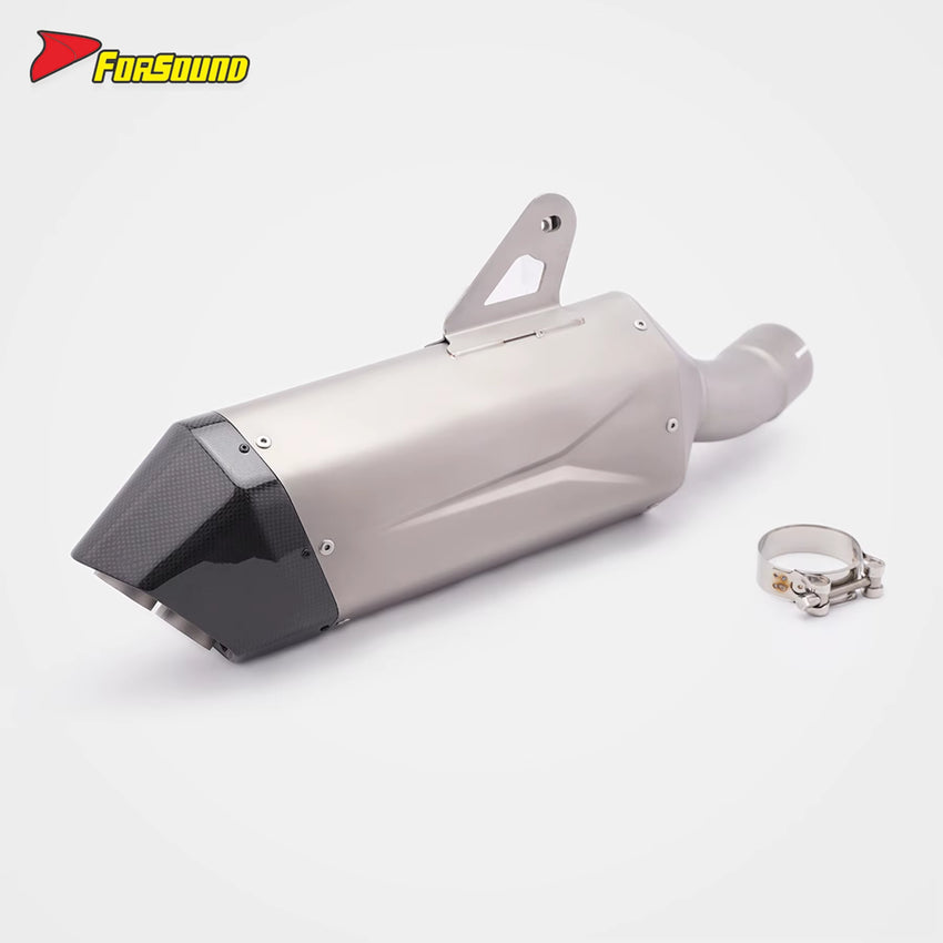 For R1300GS Full Titanium Mid-Tail Integrated Exhaust System Carbon Fiber Tip Lightweight Forging High Flow Customizable LOGO