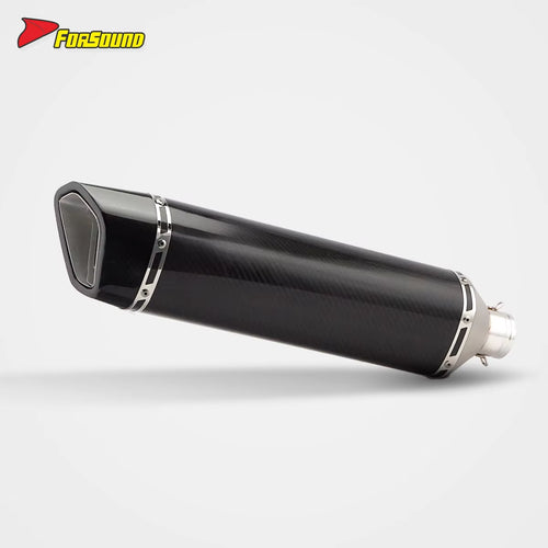 Stainless Steel Carbon Fiber 51Mm Roman Hoop End Can Long Exhaust Pipe Universal Motorcycle Pipe