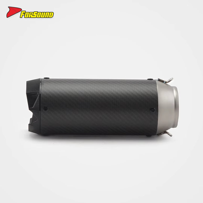New RS Original Forsound/Sound Titanium Alloy Carbon Fiber Black 60Mm End Can Extended Version Embossed Exhaust Pipe For