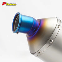 RS for Motorcycle Exhaust System Roasted Blue Processcarbon DB Killer Anti-Scalding Cover Muffler and Pipe Manifold 51Mm Caliber