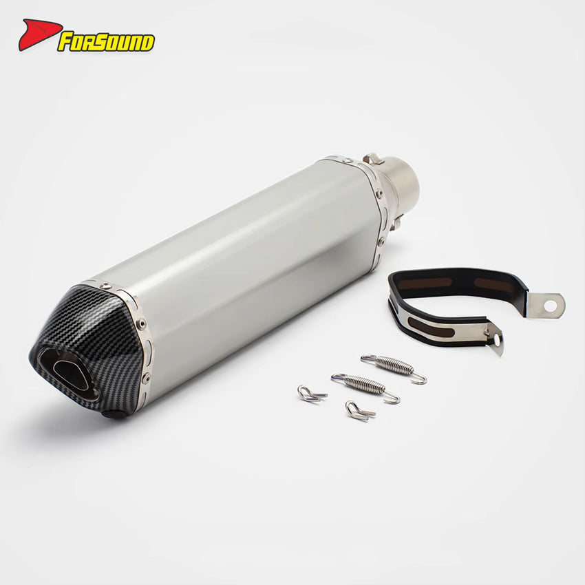RS Original Modified Stainless Steel Exhaust Pipe Universal Single Hole Tail Section 51Mm Extended Hexagonal Body Condition New