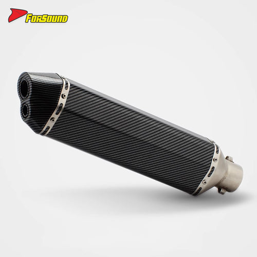 New RS Original Modified Universal Stainless Steel Black Exhaust Pipe Replacement Water Transfer Printing Lengthened Hexagonal