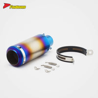 RS Original 51Mm Motorcycle Roasted Blue Pipe Escape Exhaust Muffler Gp-Project Universal Pitbike Racing Muffler