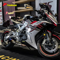 For ZONTES 703RR Mid-Tail Straight-Through Down-Exit Exhaust Oblique Barrel Supersport Racing Aggressive Sound Zontes 703Rr Tail