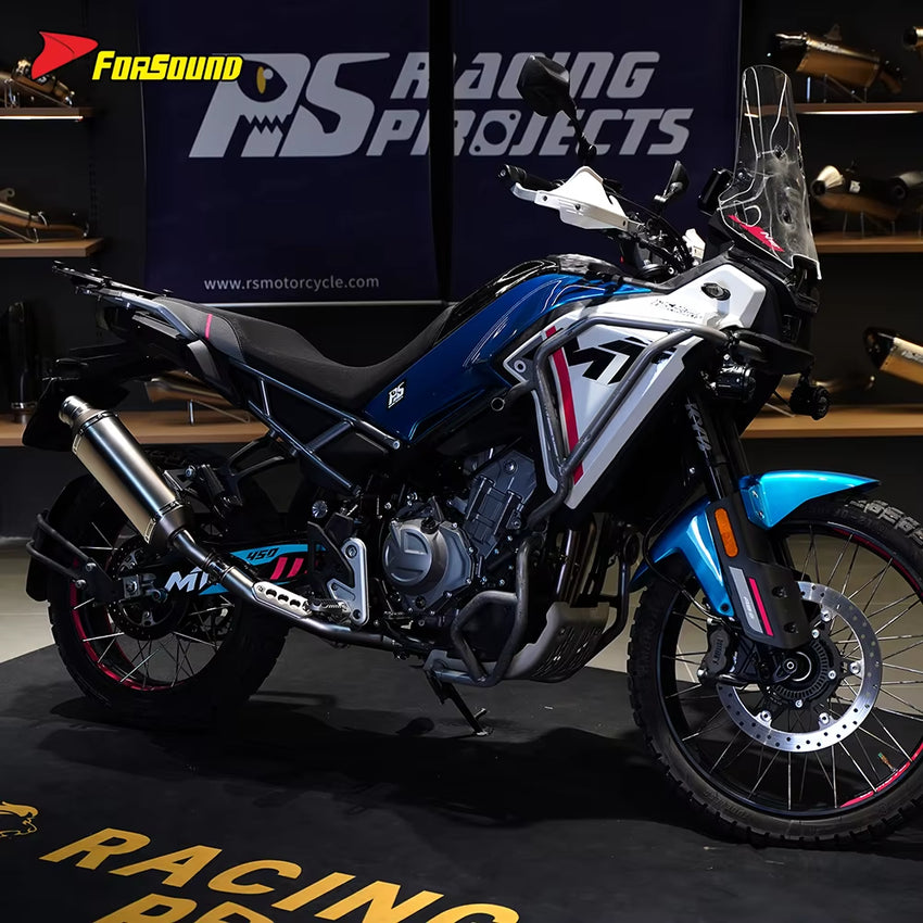 For 450Mt Stainless Steel Exhaust Straight-Through Full-System Side-Exit Torque Boost Rally/Raid Style Slip-On Aggressive