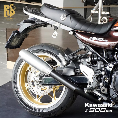 FORSOUND ท่อไอเสียเหล็กหล่อ Kawasaki Z900Rs-One - อะไหล่เปลี่ยนใหม่สำหรับโมนาโกะ (ดำ/ขาว)