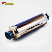 Stainless Steel Carbon Fiber 51Mm over Blue Retro Long End Can Exhaust Pipe for Universal Motorcycle