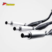 New FORSOUND KAWASAKI KH250 Retro Motorcycle 3-Into-3 Cast Iron Exhaust System Replacement High Temp Corrosion Resistance Full