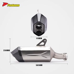 New Forsound S1300Gs Carbon Fiber Stainless Steel Mid-Tail Integrated Exhaust System Precision Welding Deep Powerful Sound Fit