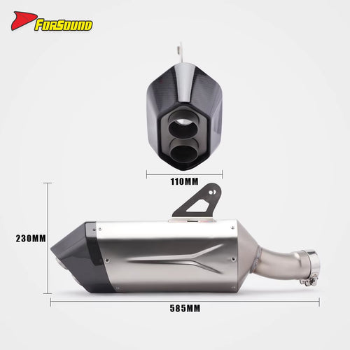 New Forsound S1300Gs Carbon Fiber Stainless Steel Mid-Tail Integrated Exhaust System Precision Welding Deep Powerful Sound Fit
