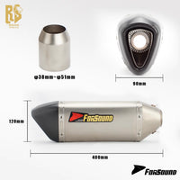 RS for Motorcycle Exhaust System Modified Carbon Fiber Exhaust Pipe for Puppy Triangle for ZX4R 450SR R3 GSX 600