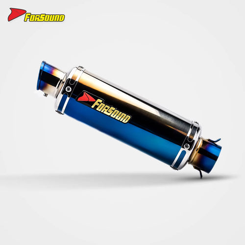 Stainless Steel 51Mm over Retro Long End Can Baked Blue Exhaust Pipe Universal Motorcycle Pipe