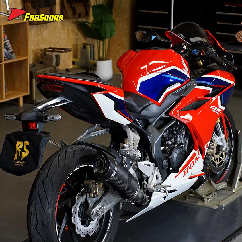 RS for Carbon Fiber Exhaust Pipe 51MM Caliber for Motorcycle Modified Competitive Running Mouth for Street ZX-4R R 3 450RR 600