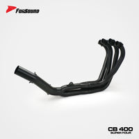 FOR Honda cb400sf Exhaust Extended Slant Hexagon round Hole Full Exhaust System Stainless Steel