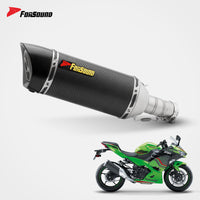 Forsound Factory Wholesale Price Motorcycle Exhaust Ninja 400 All Black Stainless Steel Carbon Fiber Rectangular Muffler