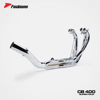 FOR Honda cb400sf Exhaust Extended Slant Hexagon round Hole Full Exhaust System Stainless Steel