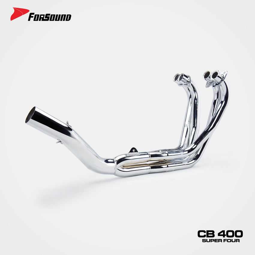 FOR Honda cb400sf Exhaust Extended Slant Hexagon round Hole Full Exhaust System Stainless Steel