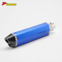 New Forsound RS Original Modified Stainless Steel Exhaust Pipe Universal Blue Body 51Mm Hexagonal Double Hole Tail Section
