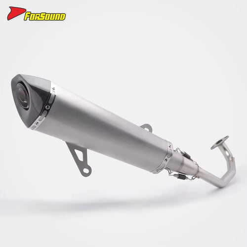 FORSOUND Exhaust for ADV 160 Carbon Fiber Stainless Steel Matte Finish Extended Slant Hexagonal Deep Mellow Exhaust Note Urban