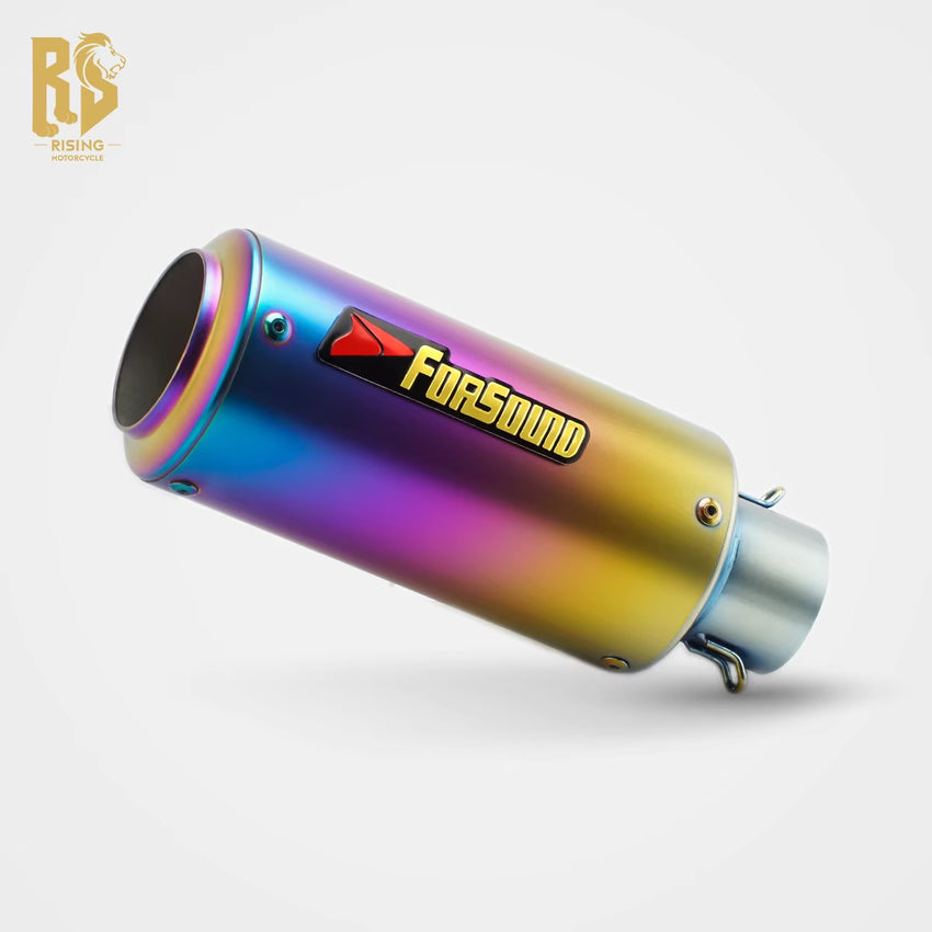 RS for Motorcycle 51Mm Universal Carbon Fiber Exhaust Pipe Nozzle Carbon Brazing Tail Section for ZX-6R Z800 R6 RK8