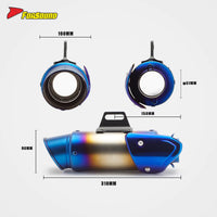 RS Original Universal Stainless Steel New Condition Dirt-Bike Motorcycle Exhaust Muffler 51Mm Caliber Roasted Blue