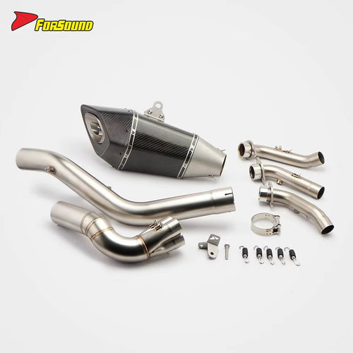 For ZONTES 703RR Carbon Fiber Full Straight Exhaust System Dominator-Style Zontes 703Rr Tail Exhaust with Oxygen Sensor OEM&ODM