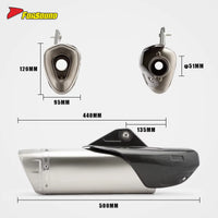 RS Original R1 Universal Modified Stainless Steel Exhaust Pipe Carbon Titanium Alloy Tail with Cover Section 675Nk 450Sr 703RR
