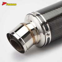 Stainless Steel Carbon Fiber 60Mm Long Blue End Can Yoshimura Exhaust Pipe Universal Motorcycle Pipe Escapes Yoshimura Carbono