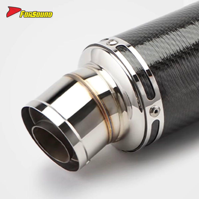 Stainless Steel Carbon Fiber 60Mm Long Blue End Can Yoshimura Exhaust Pipe Universal Motorcycle Pipe Escapes Yoshimura Carbono