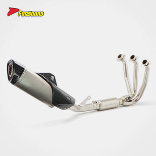 FORSOUND 675 R1-Style แผ่นกันความร้อน สเตนเลสสตีลคาร์บอนไฟเบอร์ ท่อไอเสียครบชุด รุ่น AK ติดตั้งโดยตรง