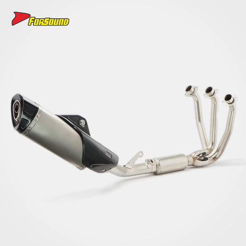 FORSOUND 675 R1-Style Heat Shield Aftermarket Stainless Steel Carbon Fiber Full Exhaust AK Model Direct Bolt-On Installation