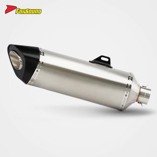 Stainless Steel Carbon Fiber 60Mm R11-7 Long End Can Exhaust Pipe Universal Motorcycle Pipe