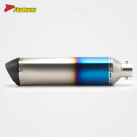 RS Original Modified Universal Stainless Steel Exhaust Pipe Half Blue Extended Hexagonal Single Hole Tail Section 51Mm New