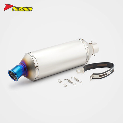 RS for Motorcycle Exhaust System Roasted Blue Processcarbon DB Killer Anti-Scalding Cover Muffler and Pipe Manifold 51Mm Caliber