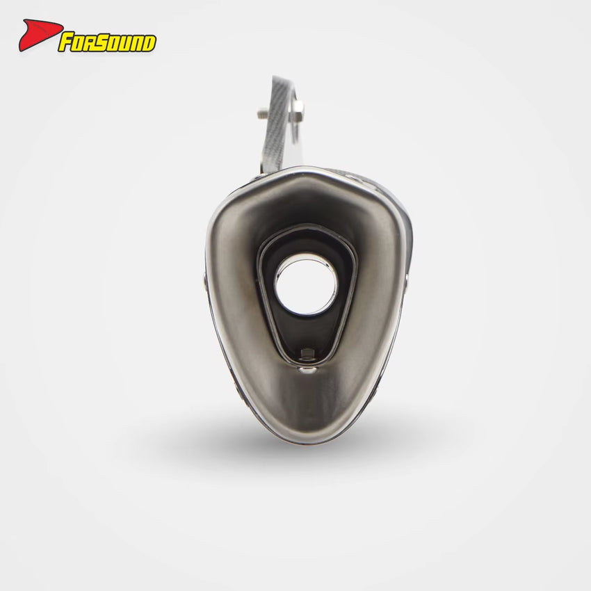 FORSOUND Yamaha MT10 Exhaust K12 Style Long Mid-Tail Slip-On Muffler Stainless Steel for Yamaha R1 2015-2025 Superbike Extended