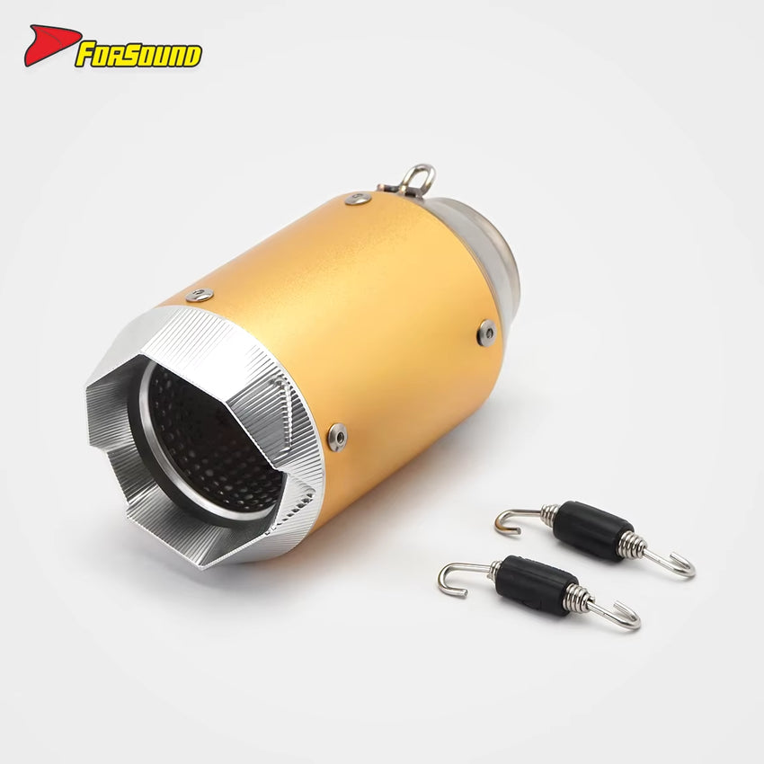 New Forsound/Sound RS Original Embossed Gold Stainless Steel Exhaust Pipe Modified Universal Motorcycles 60Mm 450SR 500 RS660