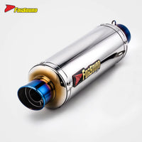 Stainless Steel 51Mm over Retro Long End Can Baked Blue Exhaust Pipe Universal Motorcycle Pipe