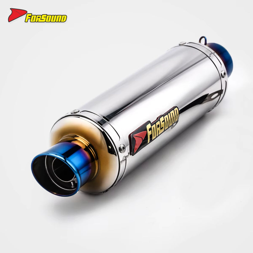 Stainless Steel 51Mm over Retro Long End Can Baked Blue Exhaust Pipe Universal Motorcycle Pipe