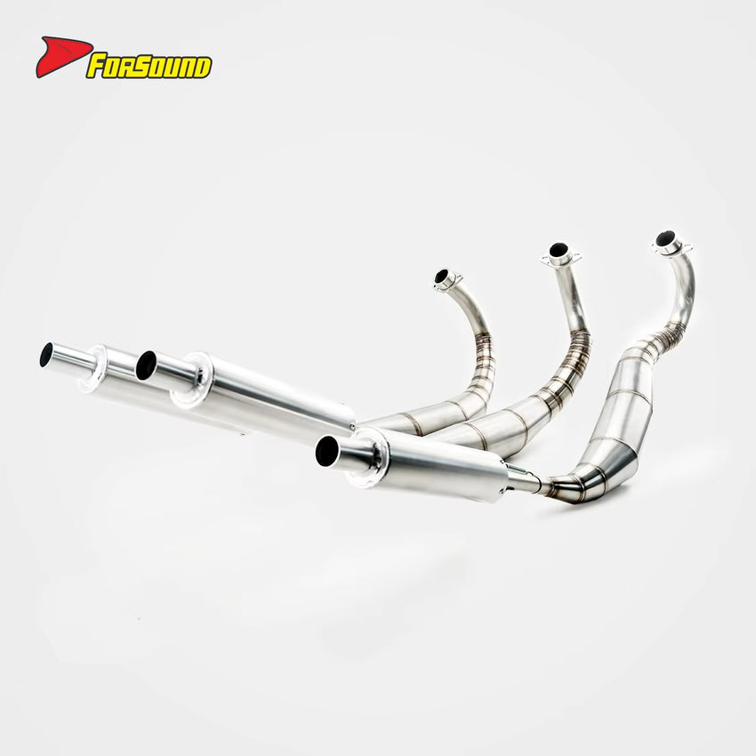 New FORSOUND KAWASAKI KH250 Retro Motorcycle 3-Into-3 Stainless Steel Exhaust System High Temp Corrosion Resistance Full Sound