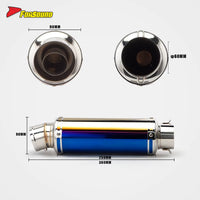 Stainless Steel Carbon Fiber 60Mm Yoshimura-Style Blue Finish Exhaust Pipe Universal Motorcycle Pipe