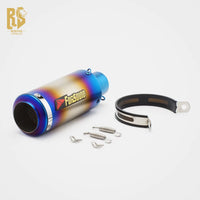 RS Motorcycle 51Mm Universal Exhaust Pipe for Kawasaki Z400 R6 R1 R25 Modified Carbon Fiber round Mouth Strip Tail Section