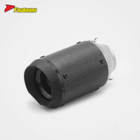 RS Original 51Mm Stainless Carbon Fiber Exhaust Pipe End Can Universal Multilateral Modified Style Black Mouth for Coke Can